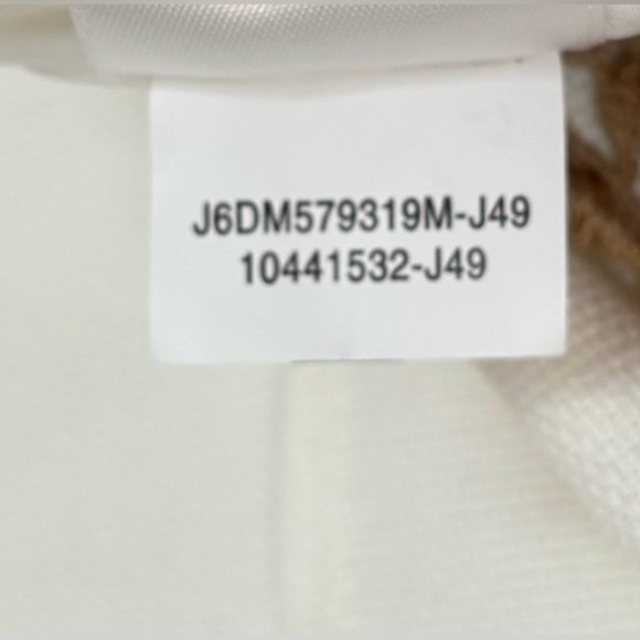 NEW Anne Klein White Textured Sleeveless Tan Lace Trim Career Dress size 12 1004 - Picture 7 of 8